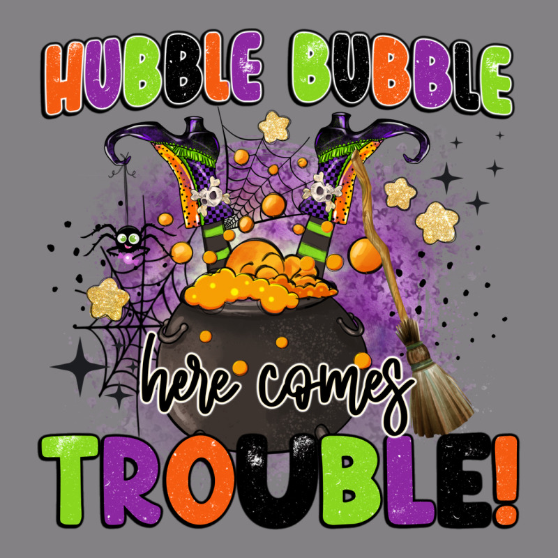 Kids Halloween Hubble Bubble Here Comes Trouble Heavyweight Hoodie by BarkalooDesign | Teevron