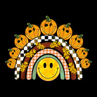 Fall Smiley Face Groovy Rainbow Heavy Core Tee | Teevron