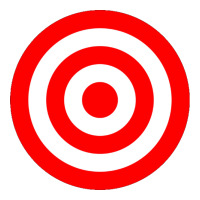 bullseye target red & white rings target | Teevron