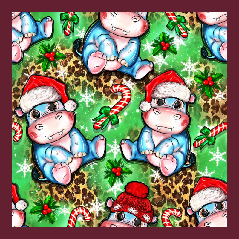 Christmas Cute Hippo Sitting Classic Tee by NancyCooperArtShop | Teevron