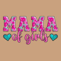 Mama Of Girls Floral Pattern Turquoise Heart Vintage Tee | Teevron