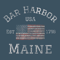 Bar Harbor Maine Usa American Flag Established Me Vintage Urban Heavy Tee | Teevron
