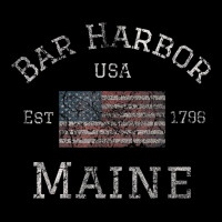 Bar Harbor Maine Usa American Flag Established Me Vintage Heavy Core Tee | Teevron