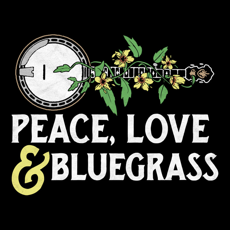 Peace , Love & Bluegrass   Banjo Nature Vines Illu Premium Tee by DesignPulse | Teevron