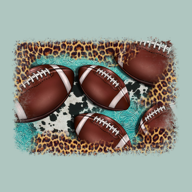 American Football Leopard Cowhide Turquoise  Leather Background Premium Sweatshirt by BarkalooDesign | Teevron