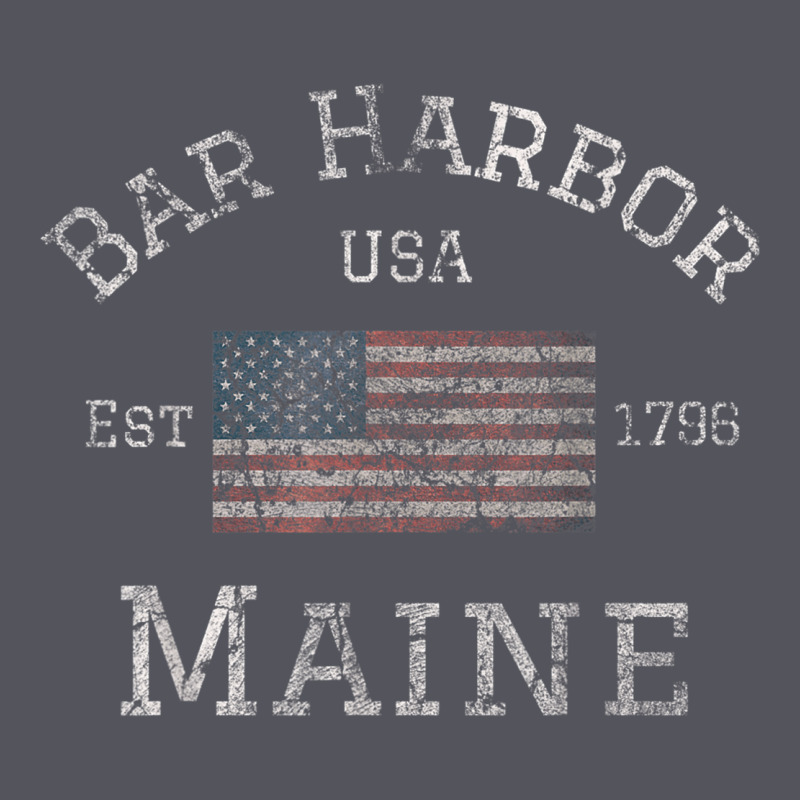 Bar Harbor Maine Usa American Flag Established Me Vintage Vintage Hoodie by PixelWave | Teevron