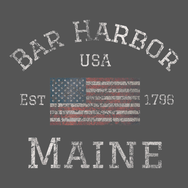 Bar Harbor Maine Usa American Flag Established Me Vintage Zipper Hoodie by PixelWave | Teevron