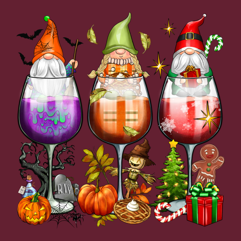 Hallothanksmas Wine Glasses And Gnomes Classic Tee by texasbilliewilder | Teevron
