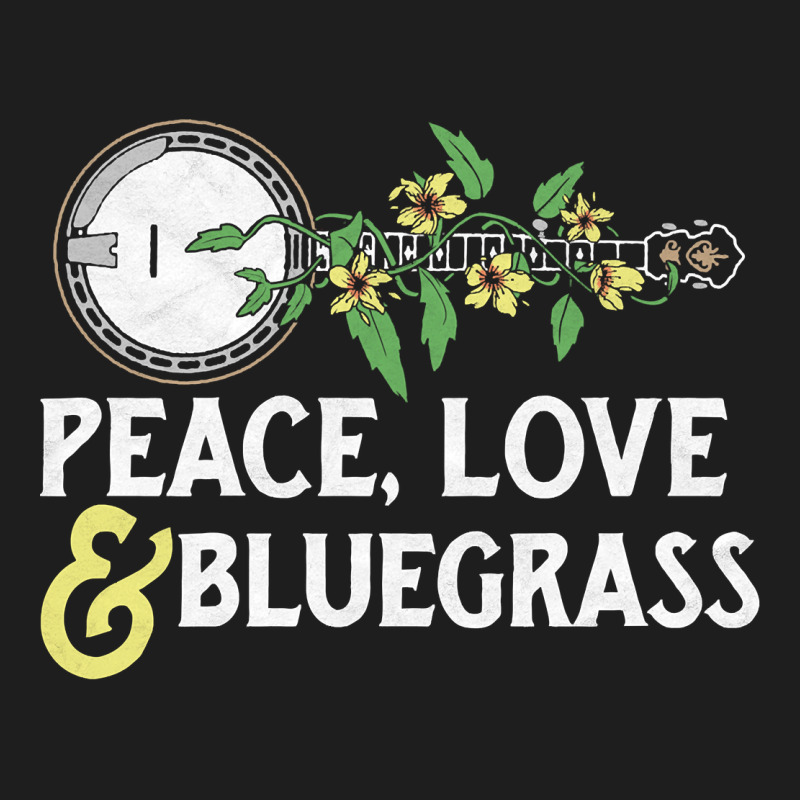 Peace , Love & Bluegrass   Banjo Nature Vines Illu Heavyweight Hoodie by DesignPulse | Teevron