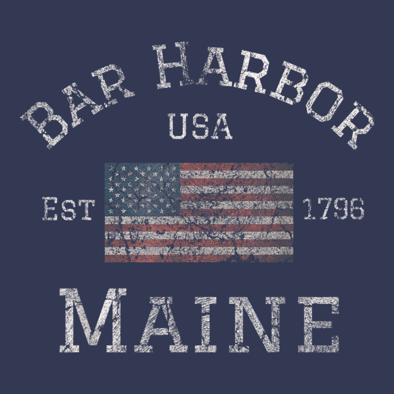 Bar Harbor Maine Usa American Flag Established Me Vintage Heavyweight Hoodie by PixelWave | Teevron