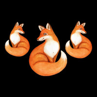 Three Little Foxes In Fox Family I Gift Premium Tee | Teevron