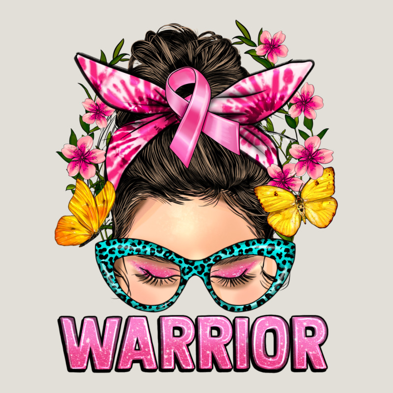 Cancer Warrior Messy Bun Heavy Core Tee by BarkalooDesign | Teevron