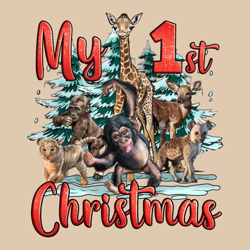My First Christmas Baby Safari Animals Heavyweight Sweatshirt by LillyAllenDesigns | Teevron