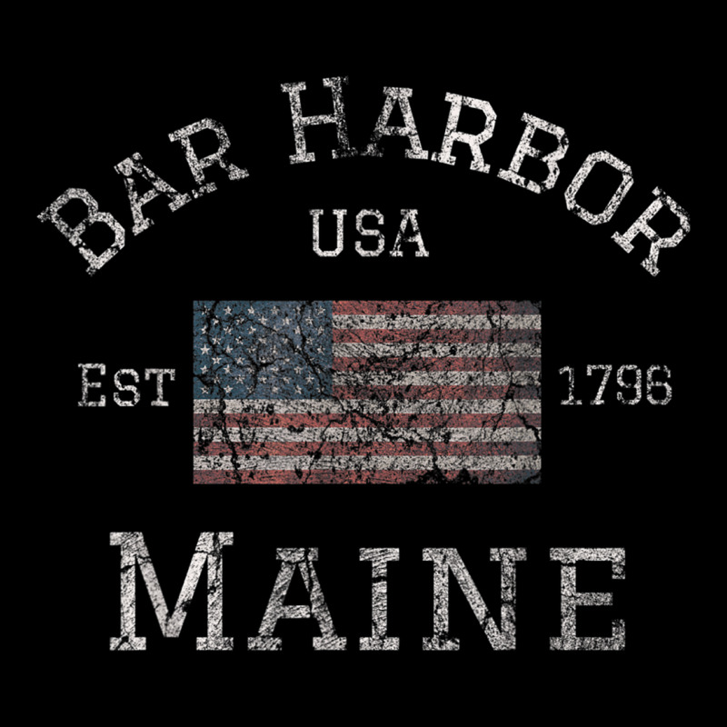 Bar Harbor Maine Usa American Flag Established Me Vintage Ladies Tee by PixelWave | Teevron