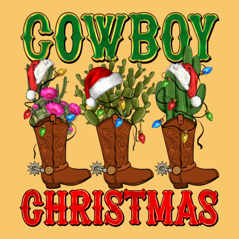 Cowboy Christmas Boots Cactus Vintage Hoodie by CowGirlArtShop | Teevron
