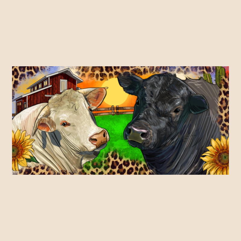 Charolais Bull And Black Angus Bull With Farm Urban Heavy Tee by RanaPortraitStore | Teevron