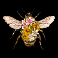 Bee With Flowers Heavy Core Tee | Teevron