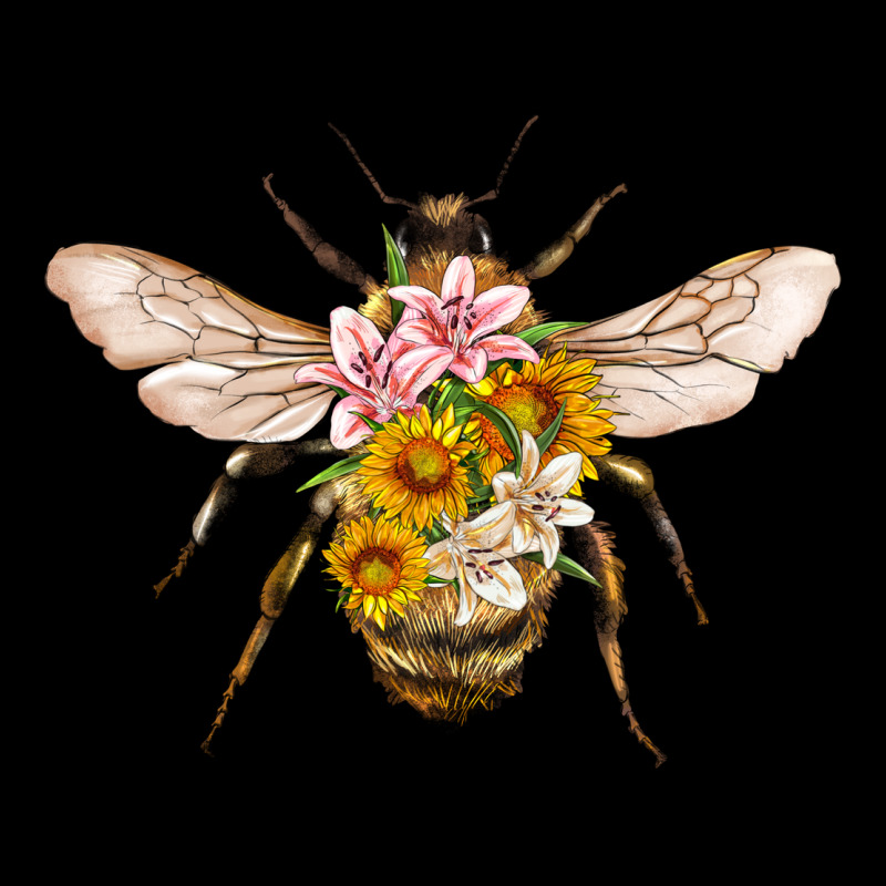 Bee With Flowers Heavy Core Tee by Artiststas | Teevron