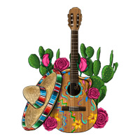 ,mexican sombrero guitar rose cactus | Teevron