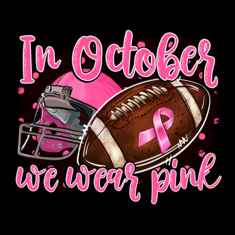 In October We Wear Pink With Football Premium Sweatshirt by BarkalooDesign | Teevron