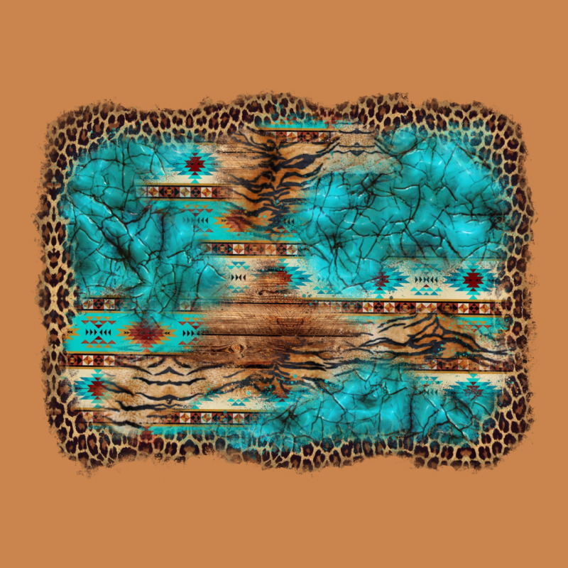 Western Turquoise Stone Aztec Tiger Pattern Background Heavyweight Hoodie by Artiststas | Teevron