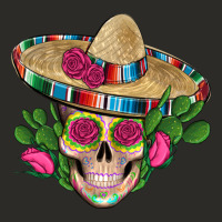 Mexican Skull Sombrero Roses Cactus Serape Heavy Core Tee | Teevron