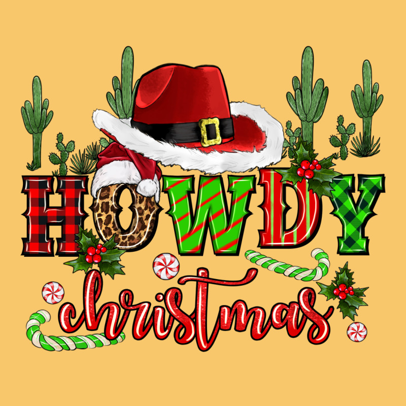 Howdy Christmas Cowboy Hat Vintage Hoodie by CowGirlArtShop | Teevron