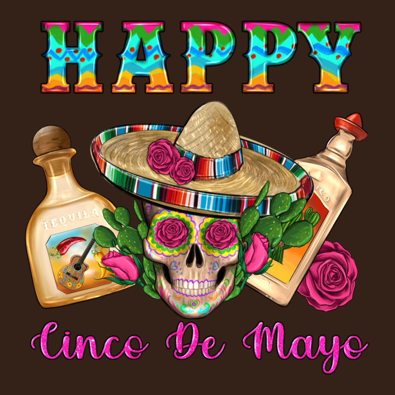 Happy Cinco De Mayo Mexican Skull Tequila Bottle Roses Cactus Heavy Core Tee by Artiststas | Teevron