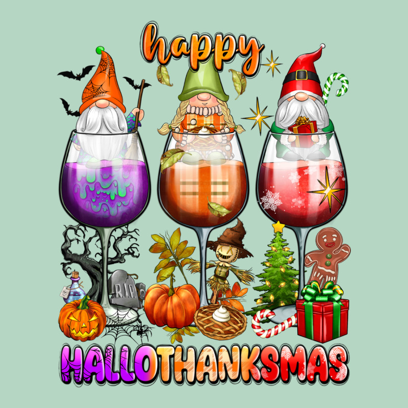 Happy Hallothanksmas Wine Glasses And Gnomes Classic Tee by texasbilliewilder | Teevron