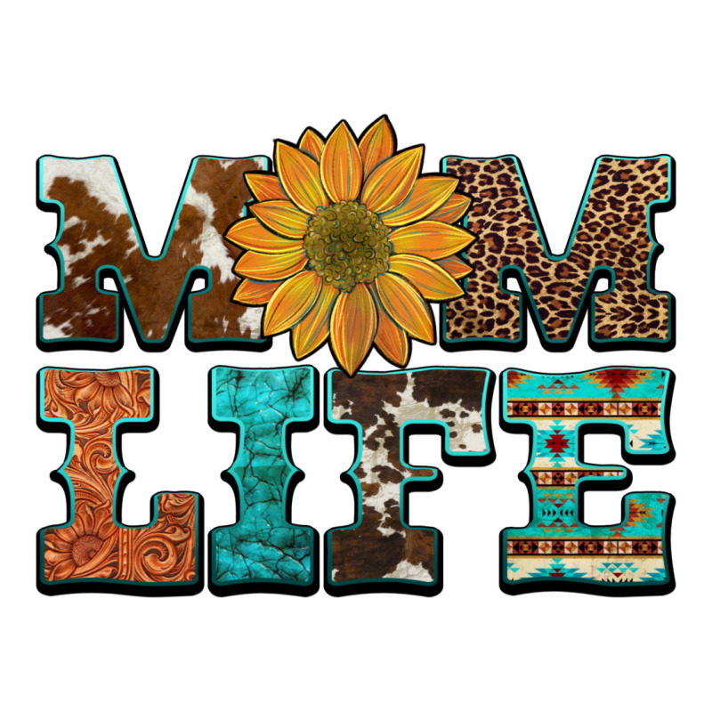 Western Cowhide Leopard Turquoise  Leather Aztec Sunflower Mom Heavyweight Hoodie by Artiststas | Teevron