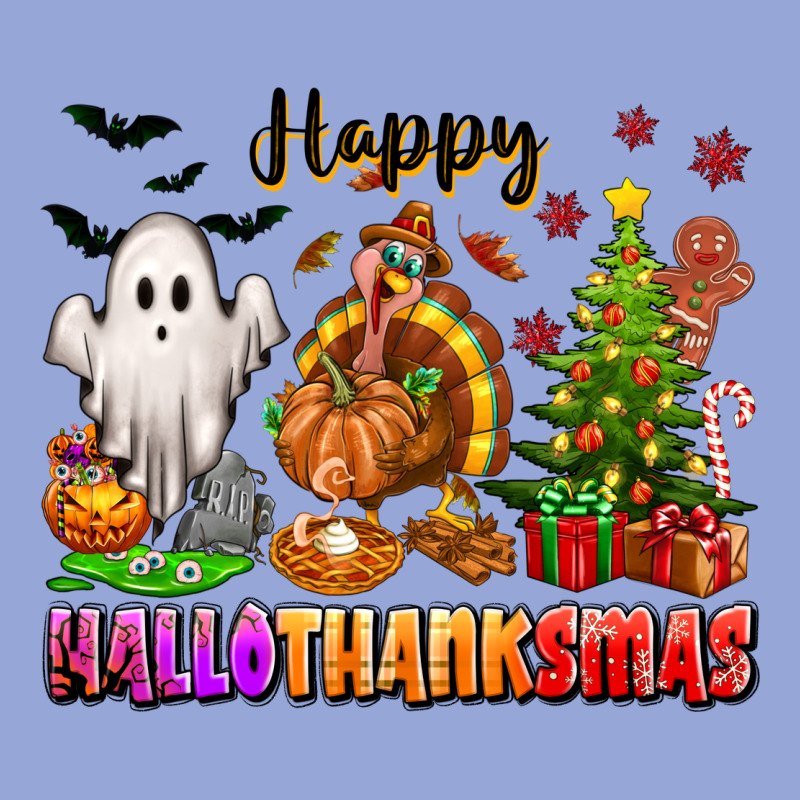 Happy Hallothanksmas With Ghost Turkey And Tree Classic Tee by texasbilliewilder | Teevron