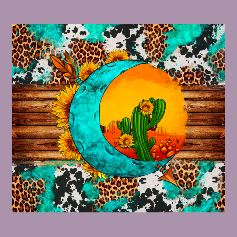 Sunflower Desert Cactus Turquoise Crescent Heavyweight Hoodie by Artiststas | Teevron