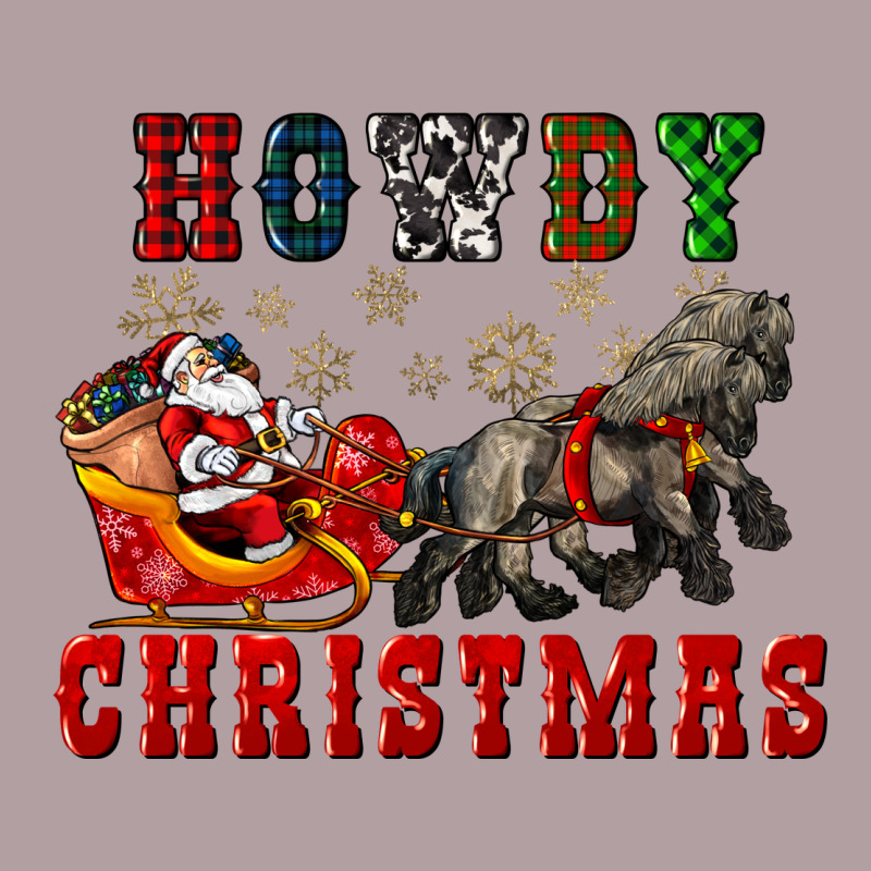 Howdy Christmas With Santa Riding His Sleighs Vintage Hoodie by CowGirlArtShop | Teevron
