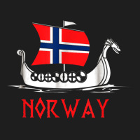 Boat Norwegian Flag Norway Viking Ship Norway Classic Tee | Teevron