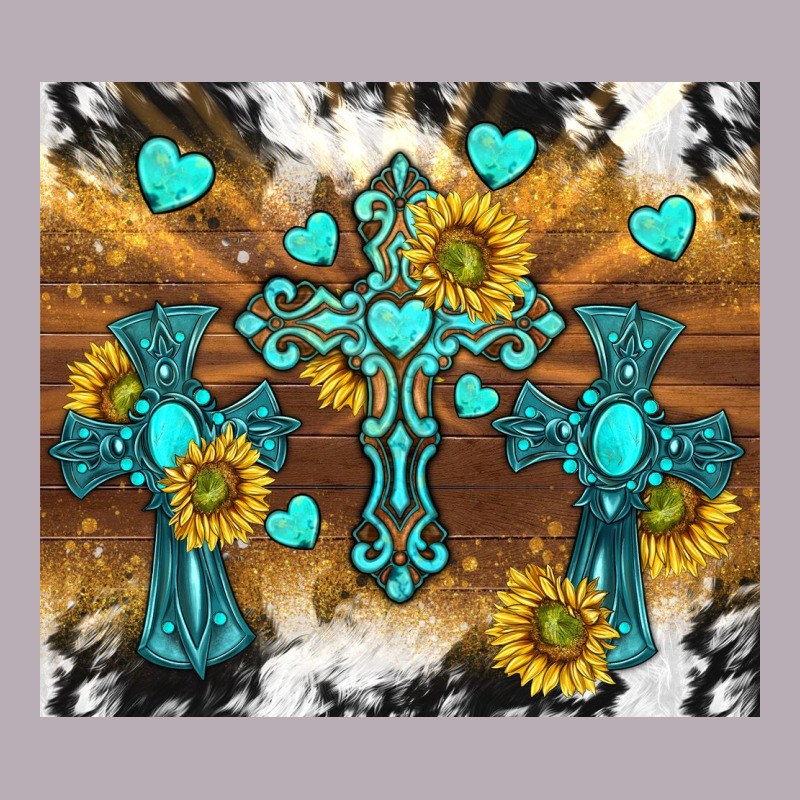 Western Crosses And Sunflowers Vintage Tee by TumblerDesignByShophia | Teevron