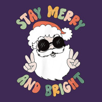 Funny Groovy Stay Merry And Bright Christmas Santa Claus T Shirt Premium Hoodie | Teevron