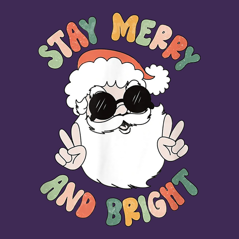 Funny Groovy Stay Merry And Bright Christmas Santa Claus T Shirt Premium Hoodie by ArtMosaic | Teevron