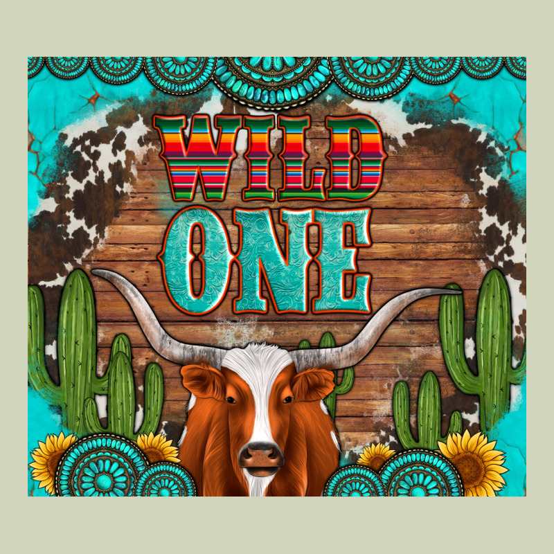 Wild One Longhorn Gemstones Cactus And Sunflowers Heavyweight Hoodie by Artiststas | Teevron