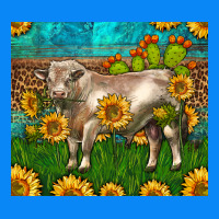 Western Charolais Bull With Sunflowers Zipper Hoodie | Teevron