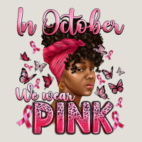 In October We Wear Pink With Afro Woman Heavy Core Tee | Teevron