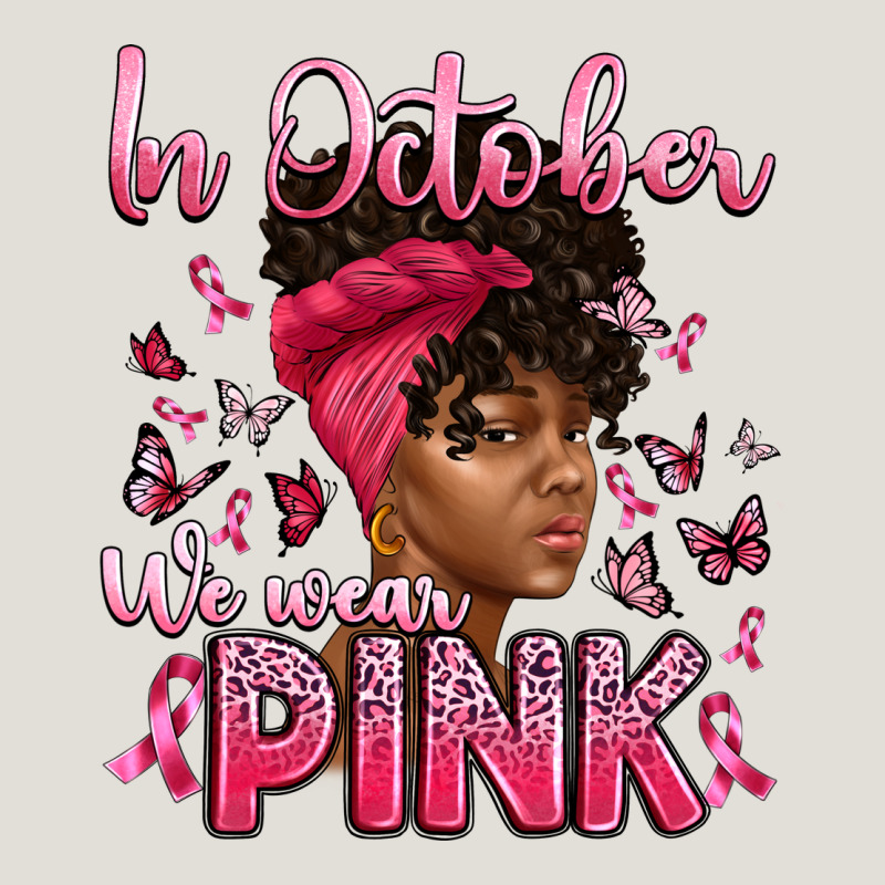 In October We Wear Pink With Afro Woman Heavy Core Tee by Artiststas | Teevron