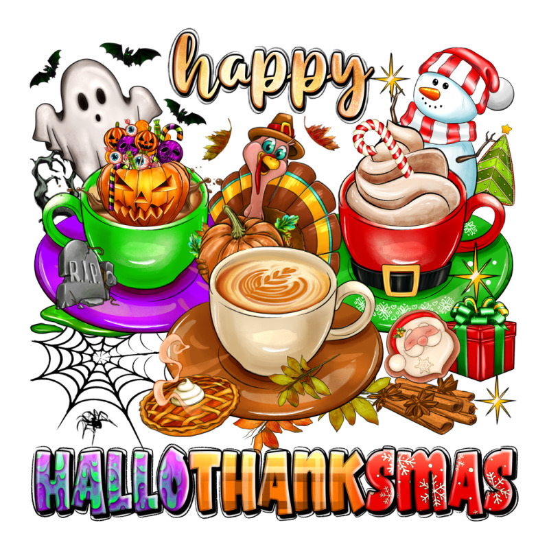 Happy Hallothanksmas Coffee Cups With Ghost Turkey Classic Tee by texasbilliewilder | Teevron