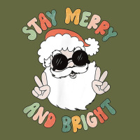 Funny Groovy Stay Merry And Bright Christmas Santa Claus T Shirt Long Sleeve Tee | Teevron