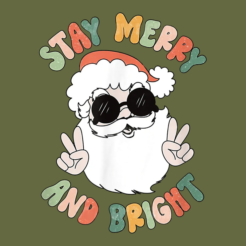 Funny Groovy Stay Merry And Bright Christmas Santa Claus T Shirt Long Sleeve Tee by ArtMosaic | Teevron