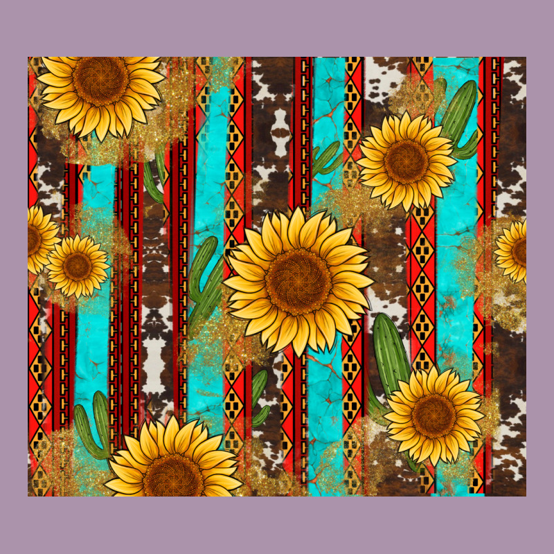 Western Sunflower Cactus Serape And Cowhide Heavyweight Hoodie by Artiststas | Teevron