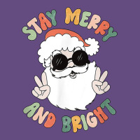 Funny Groovy Stay Merry And Bright Christmas Santa Claus T Shirt Vintage Hoodie | Teevron