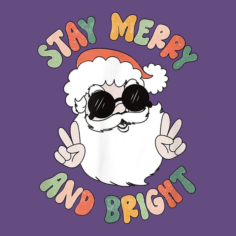 Funny Groovy Stay Merry And Bright Christmas Santa Claus T Shirt Vintage Hoodie by ArtMosaic | Teevron