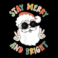 Funny Groovy Stay Merry And Bright Christmas Santa Claus T Shirt Premium Sweatshirt | Teevron