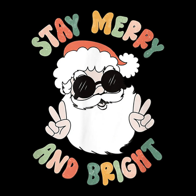 Funny Groovy Stay Merry And Bright Christmas Santa Claus T Shirt Premium Sweatshirt by ArtMosaic | Teevron
