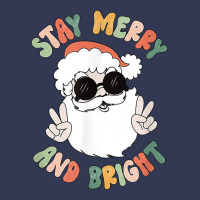 Funny Groovy Stay Merry And Bright Christmas Santa Claus T Shirt Heavyweight Hoodie | Teevron
